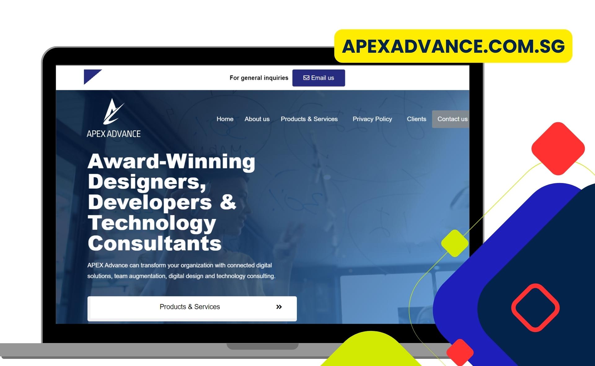 Website Development Service for APEX Advance Singapore