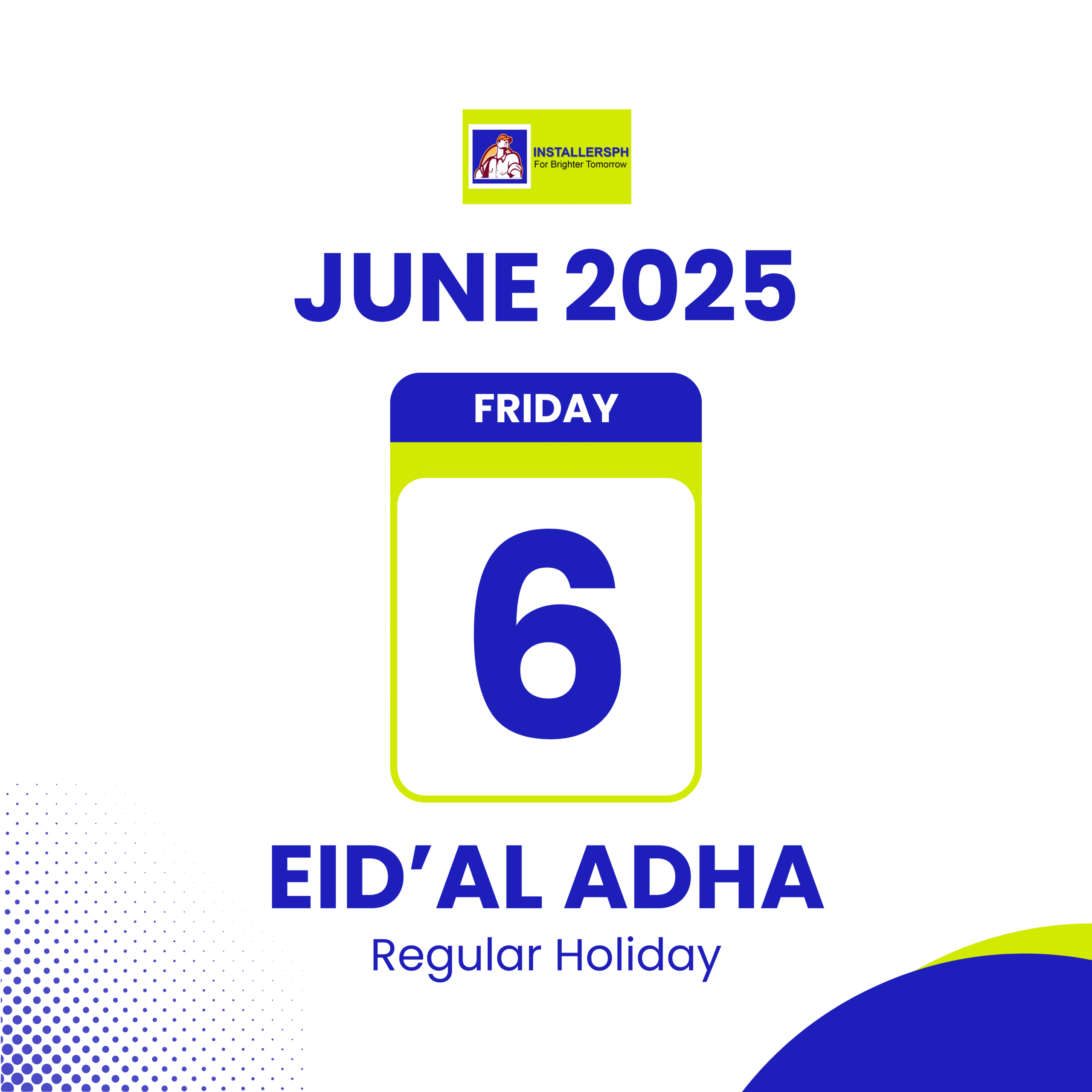 Read more about the article Regular Holiday — Eid’al Adha.