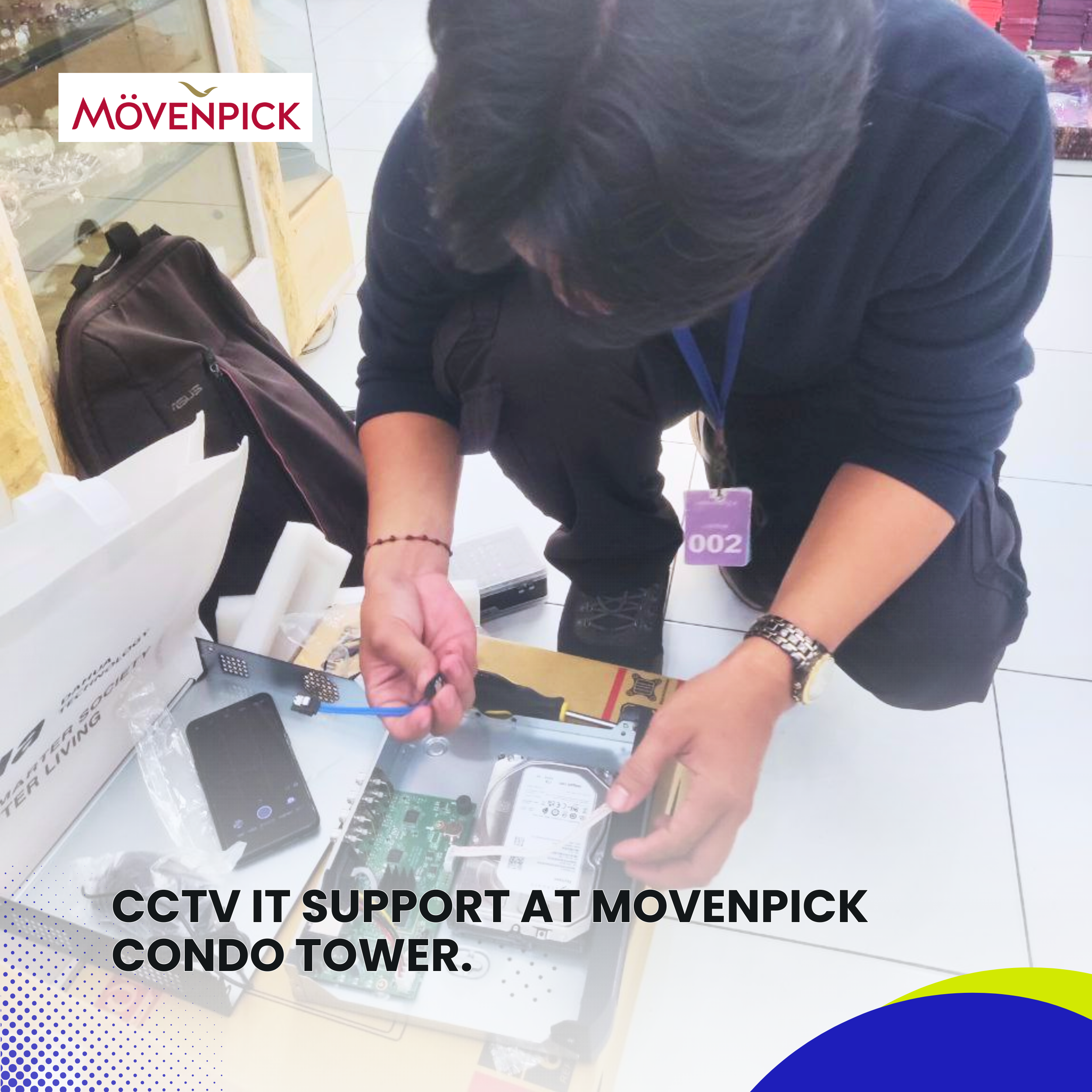 Read more about the article CCTV IT Support at Movenpick Condo Tower — Progress Update.