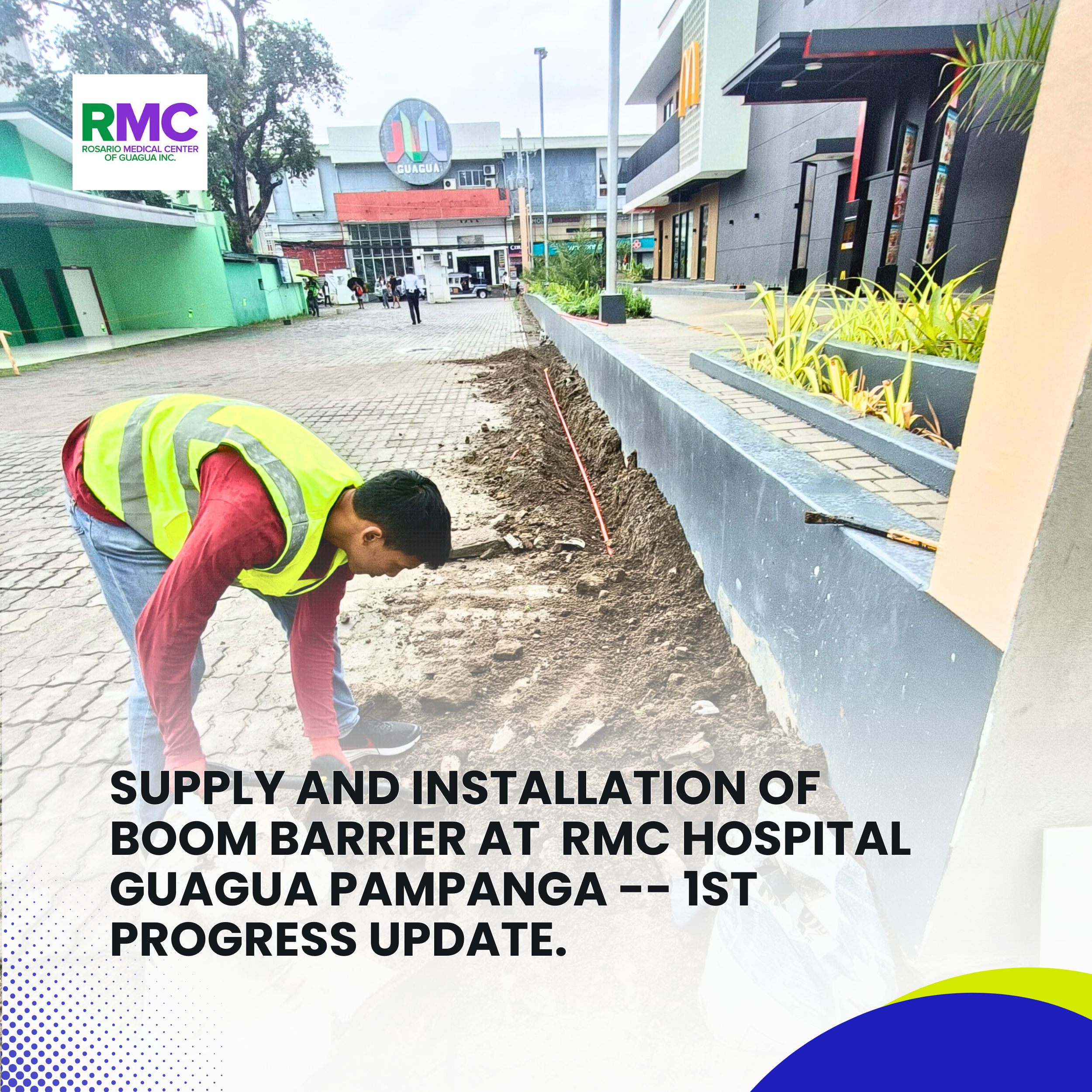 Read more about the article Supply and Installation of Boom Barrier at RMC Hospital Guagua Pampanga — 1st Progress Update.