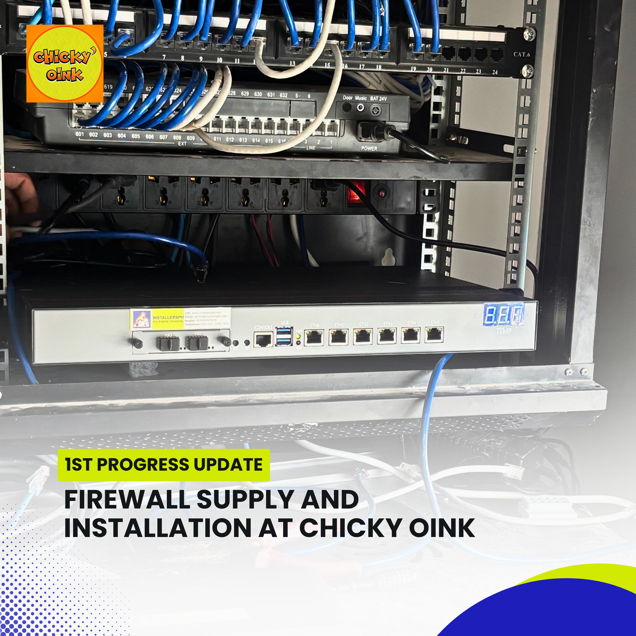 Read more about the article Firewall Supply and Installation at Chicky Oink – 1st Progress Update.
