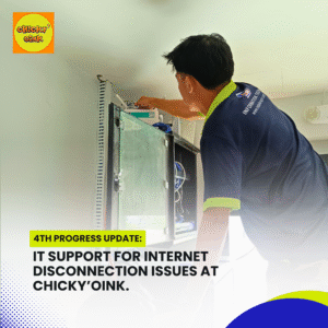Read more about the article IT Support for Internet Disconnection Issues at Chicky’Oink – 4th Progress Update.