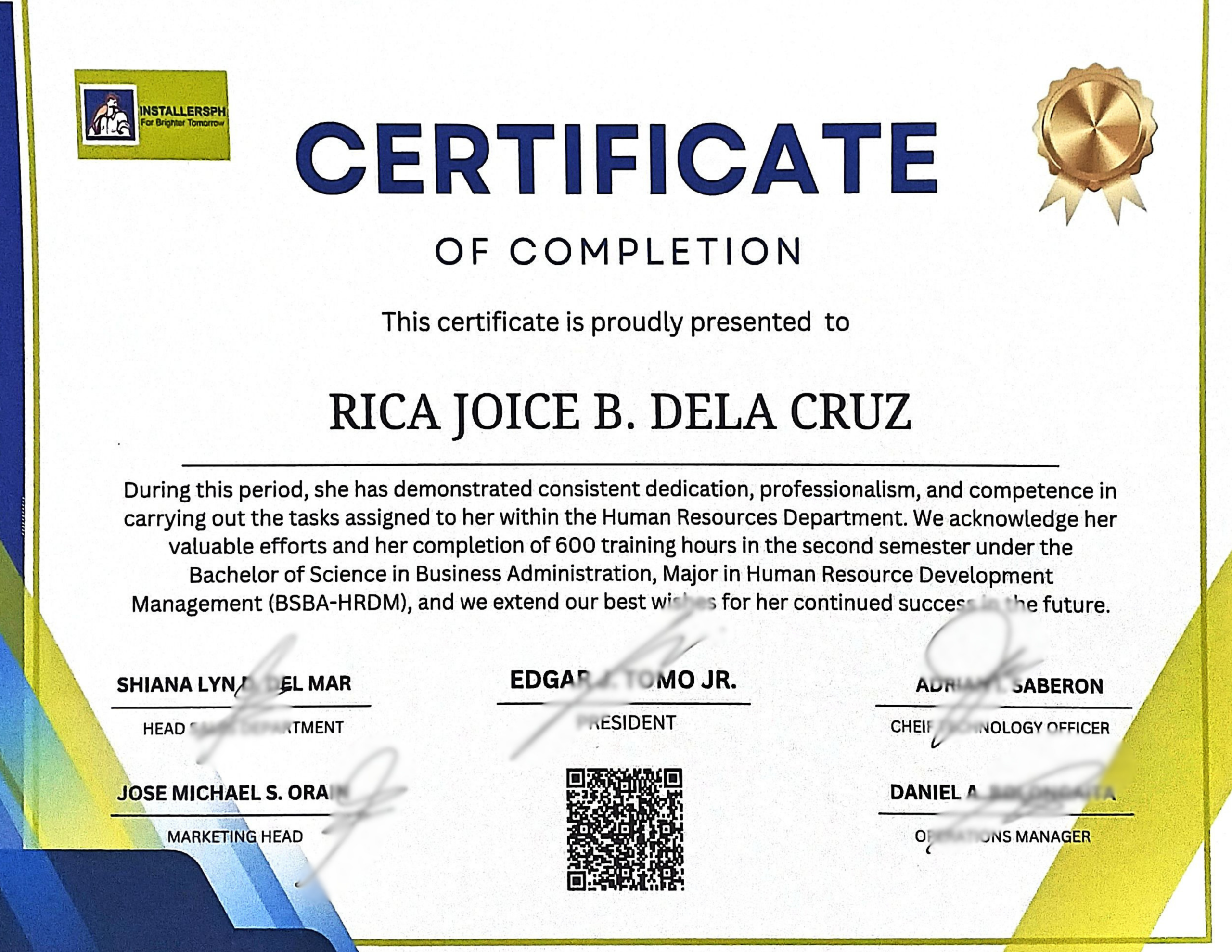 Read more about the article On-the-Job Training of Rica Joice B. Dela Cruz: A Journey of Growth and Professional Development.