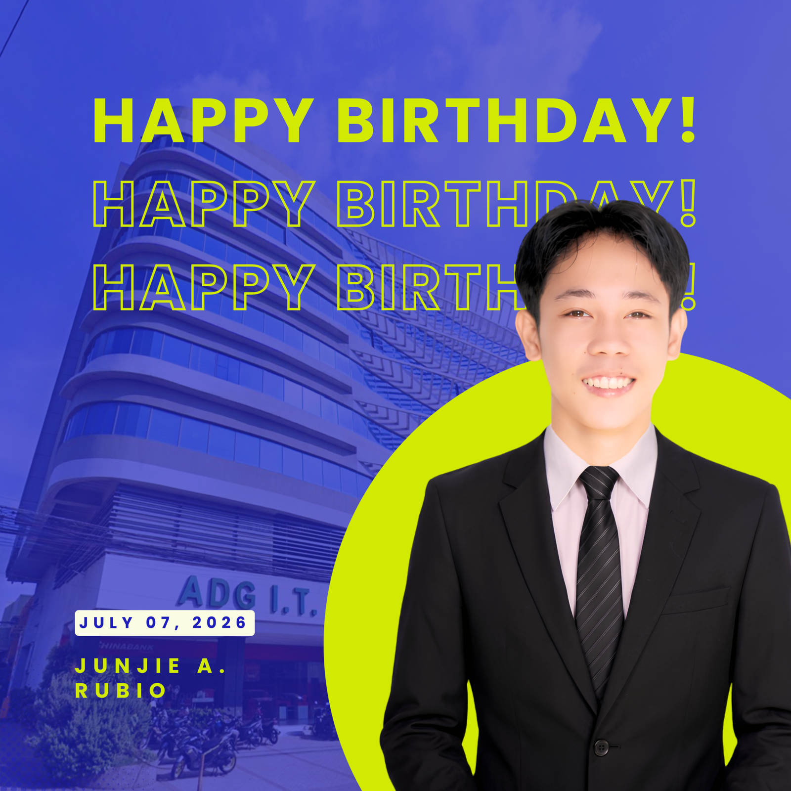 Read more about the article Happy Birthday to our Former Intern | Junjie A. Rubio.